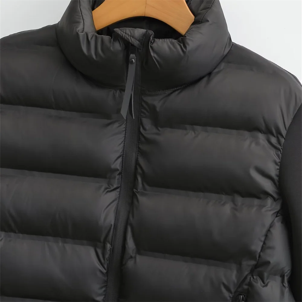2024 autumn and winter new women's clothing European and American style fashionable versatile splicing short cotton jacket - Image 3